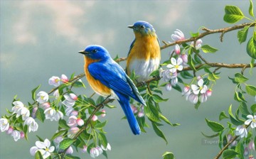  blume - drosseln mit Blumen Vögelen